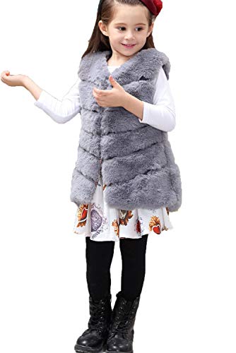 FOLOBE Niño Faux Fox Fur Chaleco Kid Soft Gilet Niñas