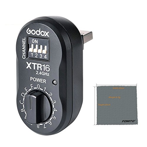 Fomito - Godox XTR-16 - Mando receptor de flash inalámbrico de 2,4 G para transmisor disparador X1C X1N XT-16 y flash de estudio de la serie AD360 AD180, DE, DP, QT, QS, Gemini GS, GT, Quicker, Quicker D