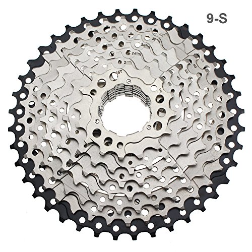 FOMTOR Cassette 9 Vitesses Cysky 11–40T 9S Large Ratio Cassette Pignon Roue Libre de vélo avec Extended B-Screw pour VTT Mountain Bike (Poids léger, Acier)