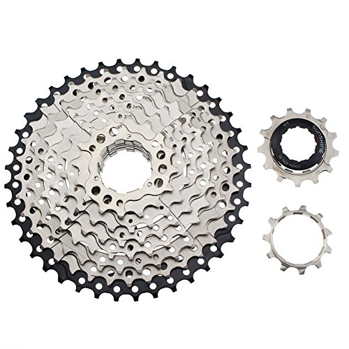 FOMTOR Cassette 9 Vitesses Cysky 11–40T 9S Large Ratio Cassette Pignon Roue Libre de vélo avec Extended B-Screw pour VTT Mountain Bike (Poids léger, Acier)