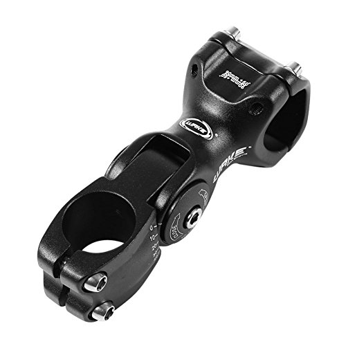 FOMTOR Eje ajustable para manillar de bicicleta de 31,8 mm, 0 ~ 60 grados, vástago ajustable para bicicleta de montaña, carretera, MTB (31,8 mm x 90 mm), color negro