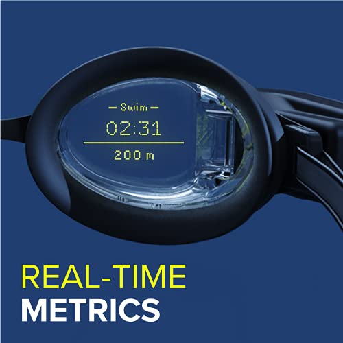 FORM Smart Swim Goggles, Fitness Tracker para piscina, aguas abiertas y spa de natación con una pantalla transparente que muestra sus medidas mientras nadando