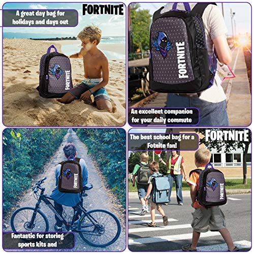 Fortnite Mochilas Escolares Juveniles, Mochila Escolar Estampado Raven Para Niños, Mochila Negra Gran Capacidad Colegio Viaje Deporte, Regalos Para Niños Niñas Adolescentes (Negro/MoradoRaven)