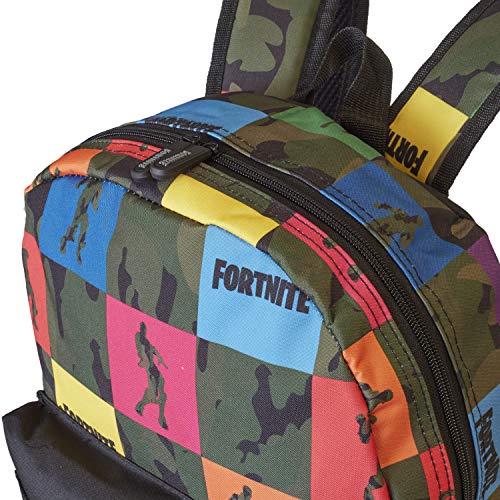 Fortnite Mochilas Escolares Juveniles Para Niños, Mochila Diseño Camuflaje, Bolsa Para el Colegio Viajes Deporte, Merchandising Oficial, Regalos Originales Para Niños Adolescentes (Negro/Multi)