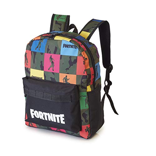 Fortnite Mochilas Escolares Juveniles Para Niños, Mochila Diseño Camuflaje, Bolsa Para el Colegio Viajes Deporte, Merchandising Oficial, Regalos Originales Para Niños Adolescentes (Negro/Multi)