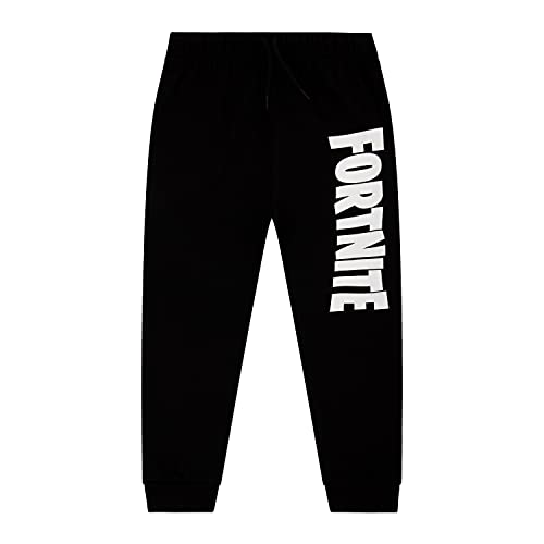 Fortnite Pantalon Chandal Niño, Pantalones de Deporte Niño Algodon 100%, Merchandising Oficial Regalos para Niños y Adolescentes 7-14 Años (Negro, 11/12 años)