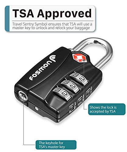 Fosmon candado Maleta, candado TSA candado combinacion Candados de Seguridad