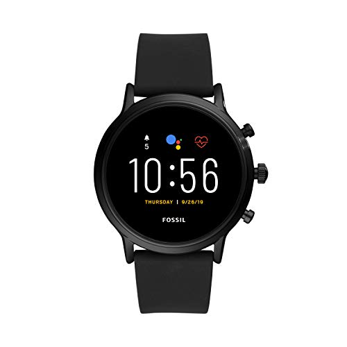 Fossil Smartwatch Gen 5 para Hombre con Pantalla Táctil, Altavoz, Frecuencia Cardíaca, GPS, NFC y Notificaciones Smartwatch, Silicona Negra