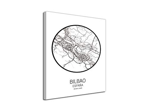 Foto Canvas Cuadro Mapa Bilbao en Lienzo Canvas Impreso Decorativo | Cuadros Modernos