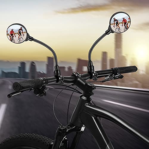 FOUVIN Espejo Retrovisor para Bicicleta, 2 Piezas Espejo Retrovisor para Bicicleta Ajustable 360°, Convexo y de Alta Definición para Bicicleta, Motocicleta, Bicicleta Eléctrica