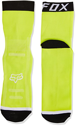 FOX Hombre 6 Logo Trail Calcetines, Primavera/Verano, Hombre, Color FLO Yellow, tamaĂ±o 39-42