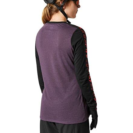 Fox Racing Camiseta de manga larga para mujer Ranger DRI Release para ciclismo de montaña, color negro/morado, mediano