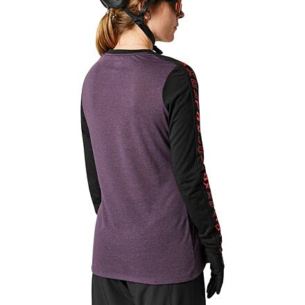 Fox Racing Camiseta de manga larga para mujer Ranger DRI Release para ciclismo de montaña, color negro/morado, mediano