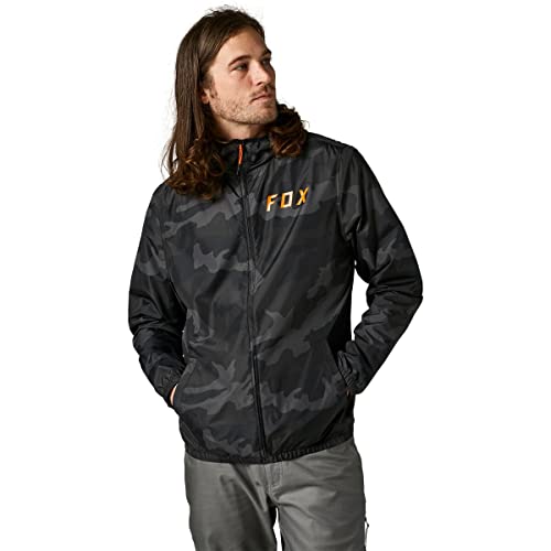 Fox Racing Chaqueta cortavientos estándar Clean UP para hombre, color negro CAMO, mediano