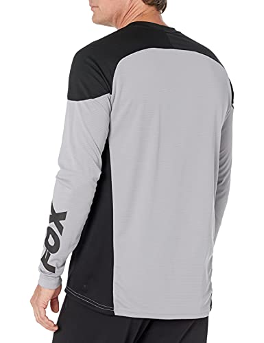 Fox Racing Defend Long Sleeve Jersey Camisa, Gris Acero, L para Hombre