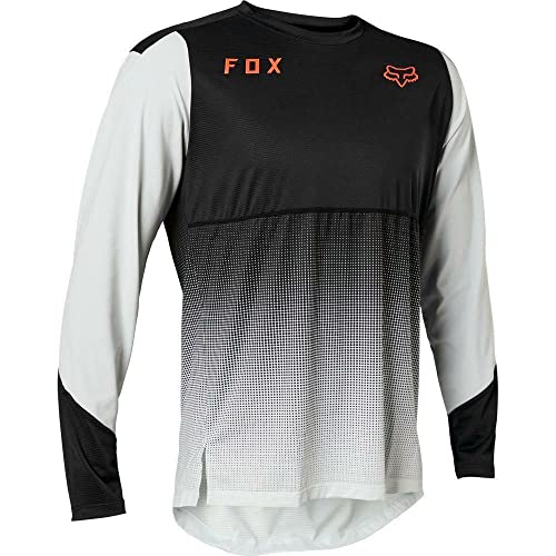 Fox Racing Maillot de manga larga Flexair para hombre, color gris claro, mediano