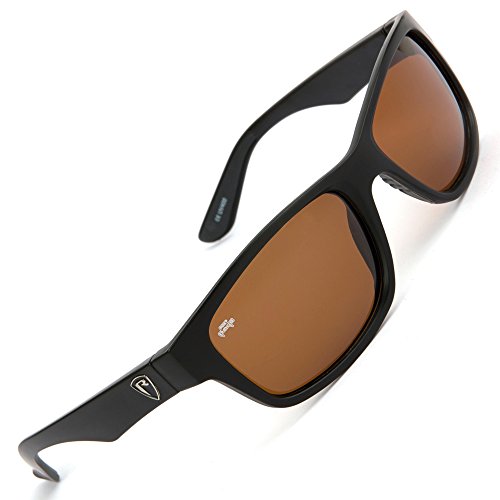 Fox Rage Sunglasses – Gafas de sol polarizadas para pesca de lanzado y con mosca - Gafas polarizadas para la pesca de peces depredadores, Schwarzer Rahmen / Braune Gläser