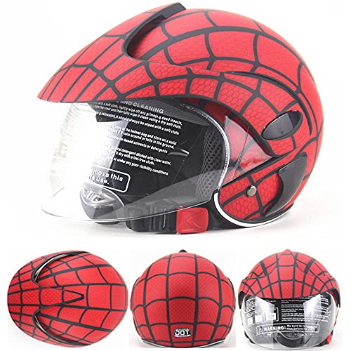 FQXM Casco de motocicleta para niños, casco todoterreno, casco de moto para niños, guantes y cascos para niños y niñas, adecuado para niños de 3 a 8 años, A