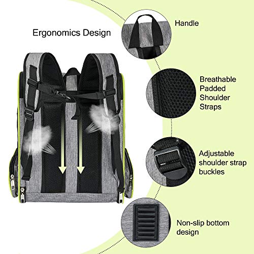 FREESOO Portador de Viaje Mochila Bolsa de Transporte para Mascotas Perros Gatos Malla Completa Transpirable Transportín Jaula Capazos Transportadoras Plegable Viaje Coche Portátil, Negro