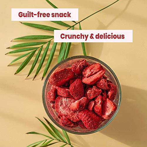 Fresas liofilizadas en rodajas de Jungle Powders - Fruta deshidratada Snacks saludables - 141g - Snacks Keto veganos - Snacks para la oficina sin azúcares añadidos