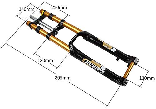 FRHKFJYKH Horquilla Suspensión Bicicleta Montaña 26 Pulgadas Horquilla Delantera Doble Hombro DH Frenos Disco MTB Downhill Front Fork,B