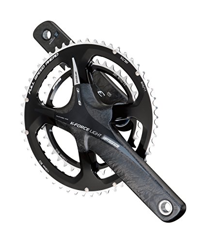 FSA K-Force Light 386Evo 2x11 Juego de Cadenas de Carretera, Unisex, Calcomanía de Carbono/Gris, 52/36T/175 mm