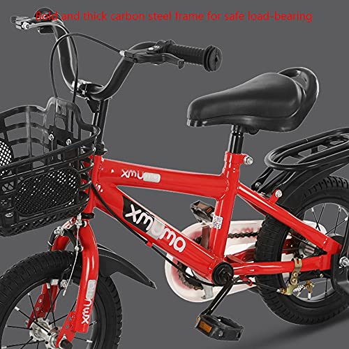 FUFU 14/12/16/18 Pulgada Velocidad Variable Bicicleta de montaña Ligero y a Prueba de Golpes para niños para niños de 2 a 14 años de Edad (Color : Red, Size : 14in)