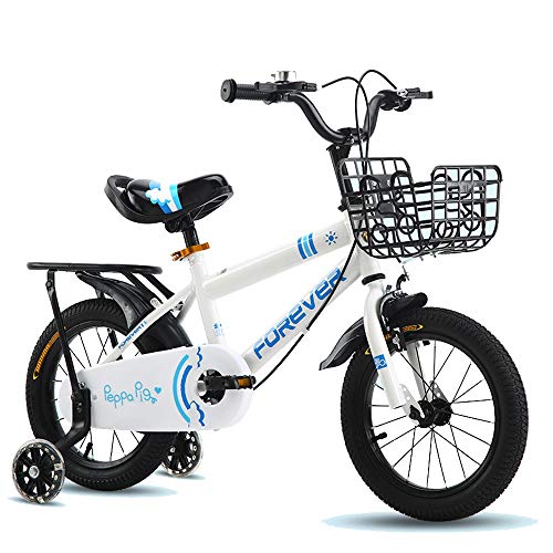FUFU Bicicleta para niños de 12-16 Pulgadas de 12-16 Pulgadas de 2 a 8 años de Edad y niña Bicicleta con Ruedas de Entrenamiento (Color : White, Size : 12in)