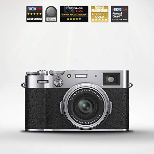 Fujifilm X100V - Cámara con Sensor APS-C de 26.1 Mpx, Plateado, Color Plata
