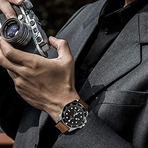 Fullmosa Correa de Reloj de liberación rápida de 22 mm, Correas de Reloj híbridas de Cuero y Silicona para Samsung Gear S3 Classic, Samsung Galaxy Watch (46 mm), Huawei Watch 2, Marrón