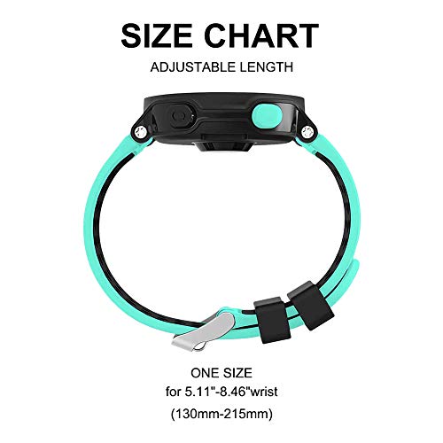 Funband Correa para Garmin Forerunner 235, Banda de Reemplazo Silicona Suave Sports Pulsera para Garmin Forerunner 235/235 Lite/220/230/620/630/735XT/Approach S20/S5/S6 Smart Watch (Verde Menta&Negro)