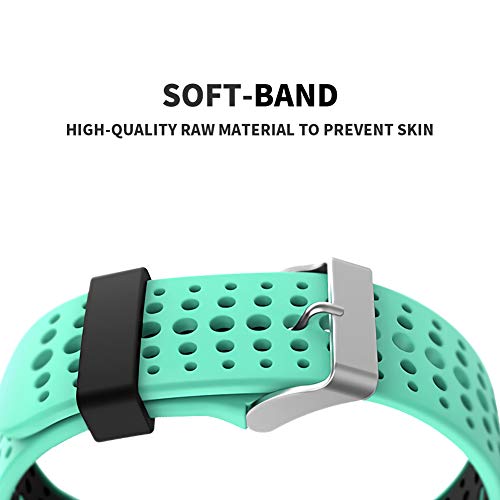 Funband Correa para Garmin Forerunner 235, Banda de Reemplazo Silicona Suave Sports Pulsera para Garmin Forerunner 235/235 Lite/220/230/620/630/735XT/Approach S20/S5/S6 Smart Watch (Verde Menta&Negro)