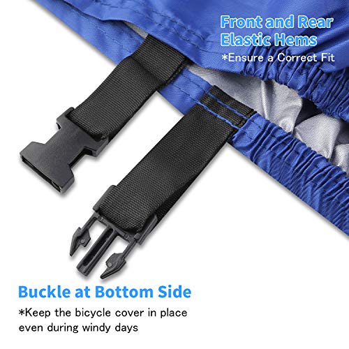 Funda Bicicleta Exterior Impermeable, Cubierta Bicicleta con Tejido 210D Premium, Contra Lluvia Sol Polvo para Bicicletas de Montaña y Carretera, Funda Bicicleta Plegable con Bolsa de Almacenamiento