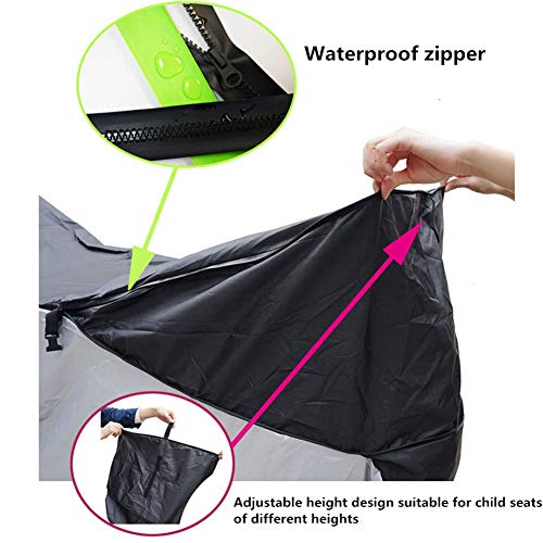 Funda Bicicleta Funda para Bicicleta Anti Polvo Resistente Al Agua A Prueba De UV Cubierta Impermeable Exterior para Bicicletas para Madres Y Bebés con Asientos Traseros.
