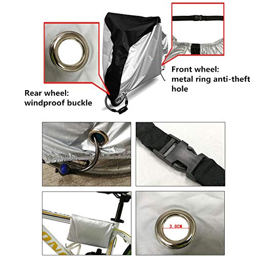 Funda Bicicleta Funda para Bicicleta Anti Polvo Resistente Al Agua A Prueba De UV Cubierta Impermeable Exterior para Bicicletas para Madres Y Bebés con Asientos Traseros.