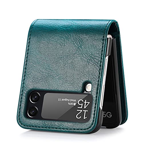Funda Coque Galaxy Z Flip 3 5G, Ranura múltiple Delgada con Carcasa Protectora para Marco de Fotos, Funda Plegable para teléfono para Samsung Galaxy Z Flip 3 5G-Green