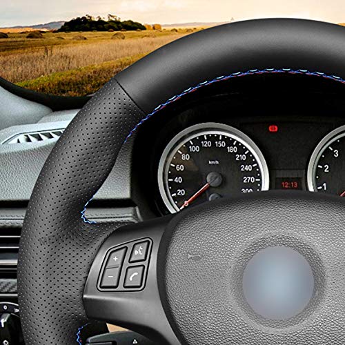 Funda de volante para Serie 1 E87 / E81 / 1 Series/ E88 / 1 Series M E82 / 3 Series E90 / E91 (Touring) / E92 Coupe/ E93 Convertible / X1 E84 / M3 E90 Sedan / E92 Coupe / E93