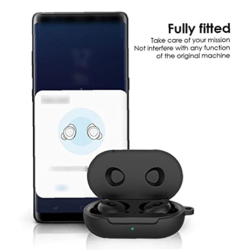 Funda para auriculares Funda de silicona Earbudos de silicona Compatible con Samsung Galaxy Buds Plus Auricular cubierta protectora con llavero Caja de auriculares inalámbricos Negro