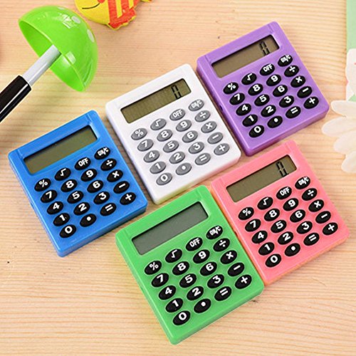 Funie - Calculadora electrónica de 8 dígitos para estudiantes, color verde, color plata talla única