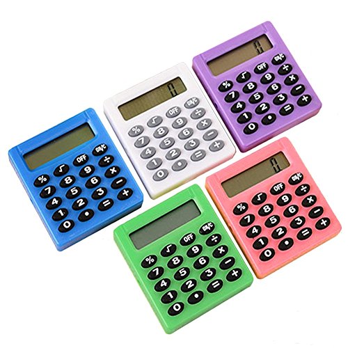 Funie - Calculadora electrónica de 8 dígitos para estudiantes, color verde, color plata talla única