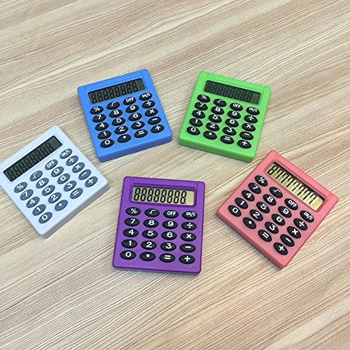 Funie - Calculadora electrónica de 8 dígitos para estudiantes, color verde, color plata talla única