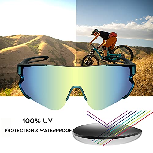 Funní Día Gafas de sol para Mujer Hombre, Lente Polarizadas con Marco TR90, Gafas de Ciclismo para Adulto FD548-1