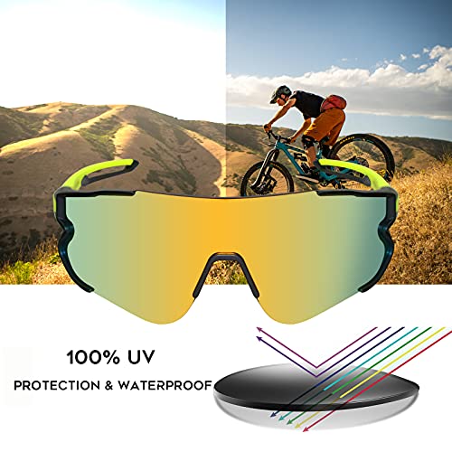 Funní Día Gafas de sol para Mujer Hombre, Lente Polarizadas con Marco TR90, Gafas de Ciclismo para Adulto FD548-3