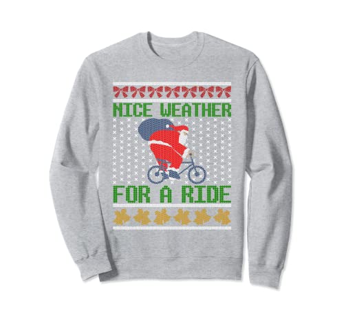 Funny Santa Bicicletas ciclista feo Navidad suéter paseo bicicleta Sudadera