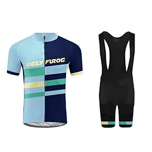 Future Sports Bicycle Wear Designs Bike Wear Ropa Verano Conjunta de Ciclismo de Hombre - Ciclismo Maillot Jersey y Bib Pantalones Cortos Ropa de Bicicleta Secado Rápido Respirable Sudor-Que Absorbe