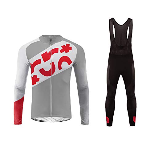 Future Sports Bike Wear Maillot de Ciclismo Ropa Ciclismo Conjunto para Hombre Culotte Manga Larga+ Bib Long Pantalones with Gel Pad