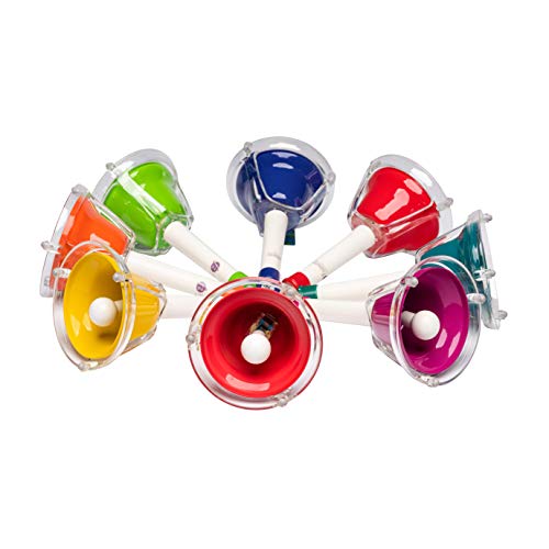 FUZEAU – Juego diatónico de 8 campanas afinadas – Campanas de metal con mangos de plástico – 1 campana = 1 nota – acordadas al más justo – Ideal para descubrir notas, a partir de 3 años