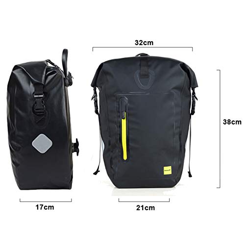 G-raphy 25L Bolsa Alforja Trasera para Bicicleta, Grande Bolsa Bicicleta Multifunción Carretera MTB Bicicleta de Montaña (Negro)