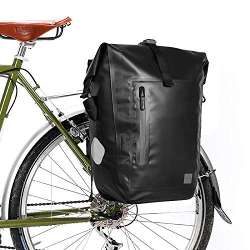 G-raphy 25L Bolsa Alforja Trasera para Bicicleta, Grande Bolsa Bicicleta Multifunción Carretera MTB Bicicleta de Montaña (Negro)