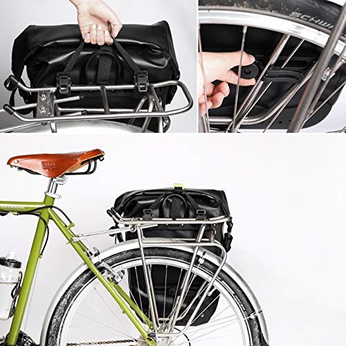 G-raphy 25L Bolsa Alforja Trasera para Bicicleta, Grande Bolsa Bicicleta Multifunción Carretera MTB Bicicleta de Montaña (Negro)